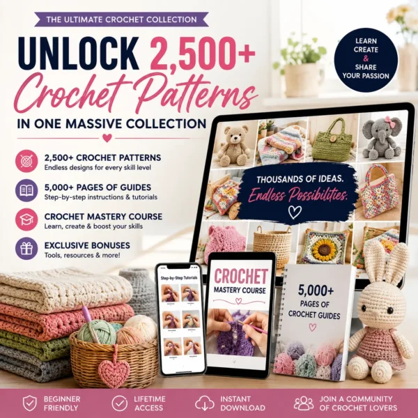 2,500+ Crochet Patterns + Complete Crochet Learning Bundle