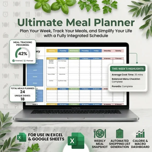 Ultimate Meal Planner Spreadsheet